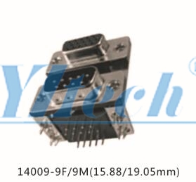 D-SUB雙胞胎 9母對9公(gōng)(15.88/19.05mm) 黑膠 鉚合/鉚鎖 