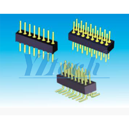 1.27*1.6雙頭針座 單排1*2P-1*50P 180度 L10.0 全金1u