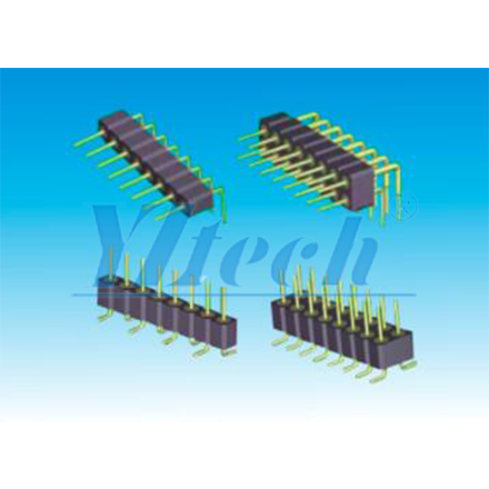 2.54*3.0雙頭針座 單排/雙排 1*2P-1*40P/2*2P-2*40P 180度/90度/SMT PPS料