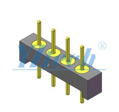 2.54X2.2圓孔雙頭針 1X4PIN 180° L=8.8mm    